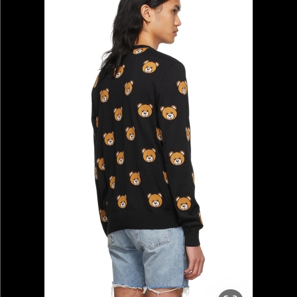 Moschino Black Crewneck Sweater with All-Over Teddy Bear Motif (unsure of auth) - Picture 3 of 4